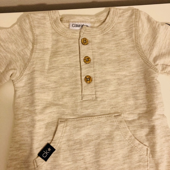 Calvin Klein Baby Henley Onesie - Picture 3 of 7